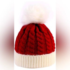 Christmas Santa Baby Beanie Knit Hat Red